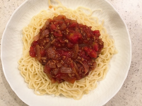 給食のソフト麺とミートソース再現！